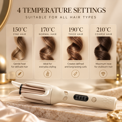 Automatic Rotating Hair Curling Wand with Ionic Tech